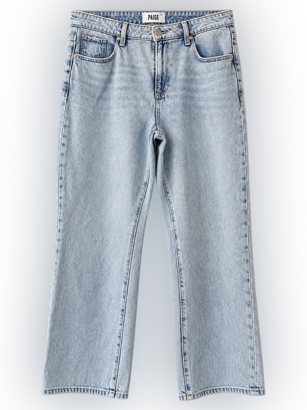 PAIGE Noella Jive Distressed Jeans Size 32 Light Wash Cropped Straight Leg
